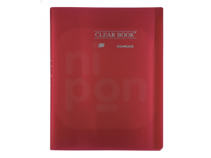 Pasta Catalogo 40 Plasticos Clear Book Vermelha
